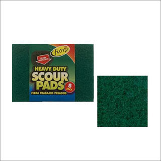Fiori Green Heavy Duty scourer pad 8 pack 48/cs - 00244