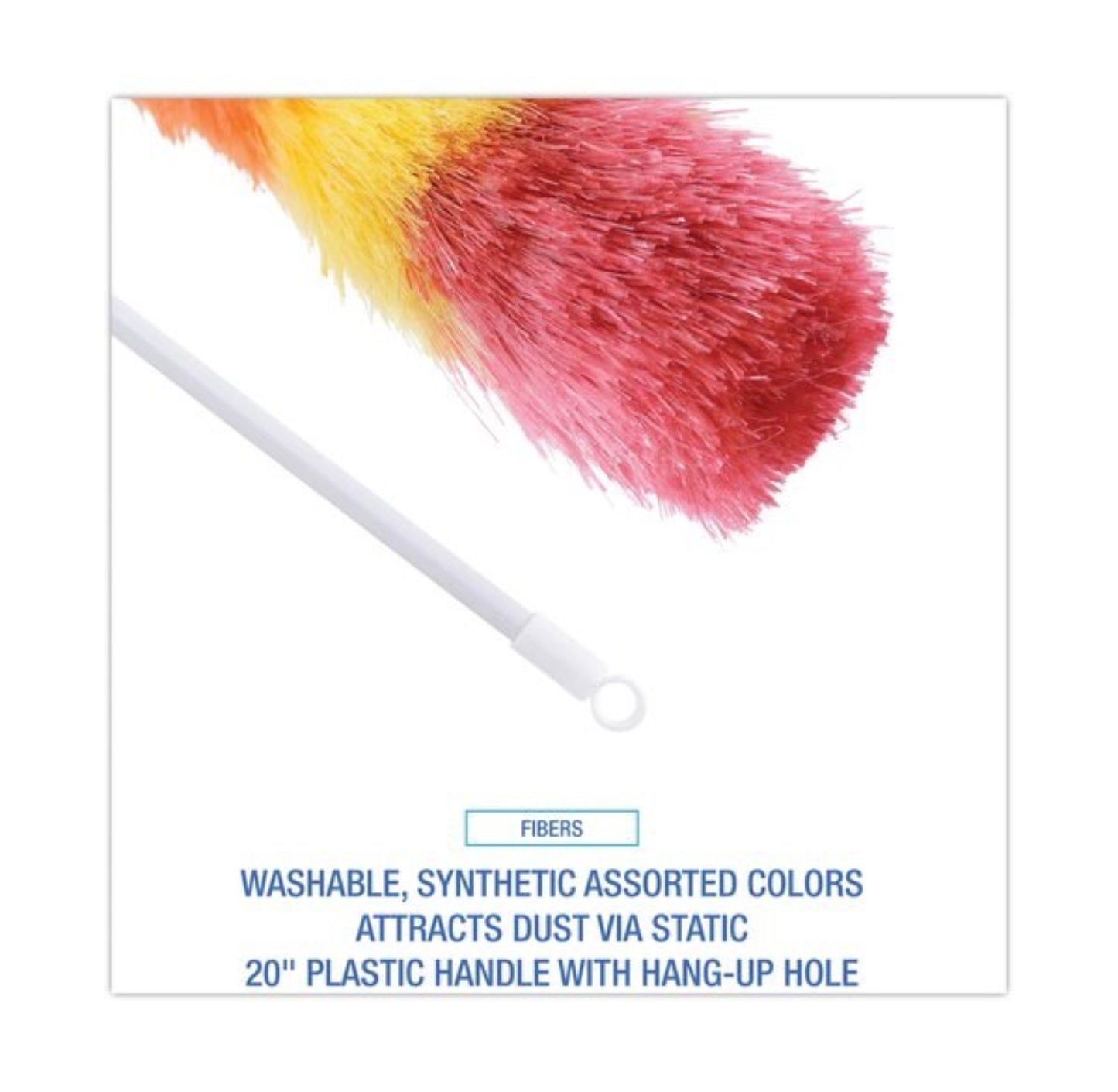 Boardwalk Polywool Duster w/20" Plastic Handle, Assorted Colors - BWK 9441