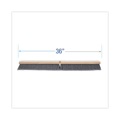 BROOM, FLOOR BRUSH HEAD 36”, 3” GREY FLAGGED POLYPROP BRISTLES