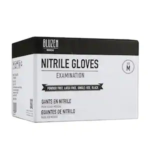 Bluzen Medium Black 6 mil Powder Free Nitrile Examination Gloves