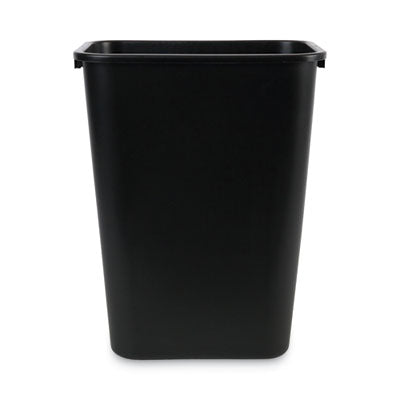 WASTEBASKET BLACK 41 QT - PLASTIC RECTANGULAR WASTEBASKET