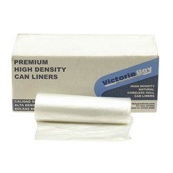CL3860HN22M 150/CS High Density Can Liner 38X60 IN Natural Plastic 22MIC 25 Count/Pack 6 Packs/Case 150/Case