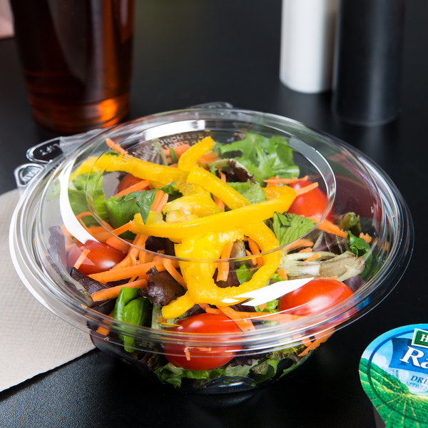 SafeSeal Bowl W/Lid 24 oz Plastic Tamper-Resistant (150/Case) - DART Tamper-Evident Bowl with Dome Lid - 150/Case