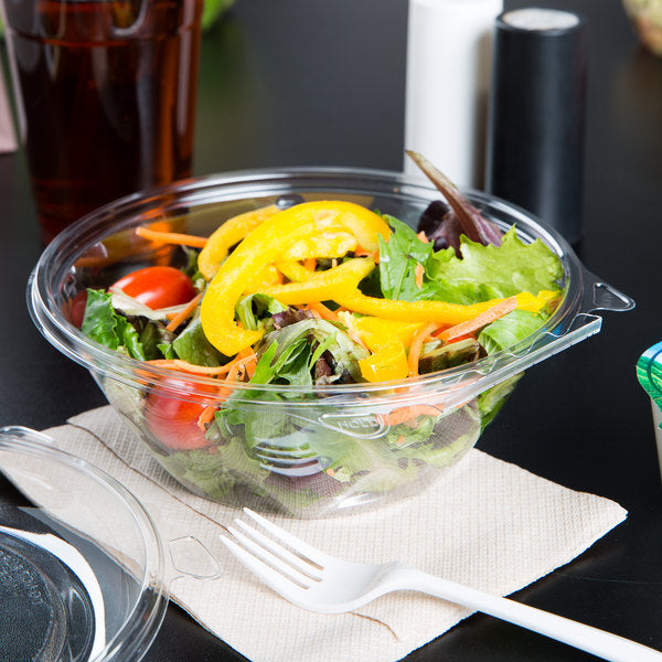 SafeSeal Bowl W/Lid 24 oz Plastic Tamper-Resistant (150/Case) - DART Tamper-Evident Bowl with Dome Lid - 150/Case