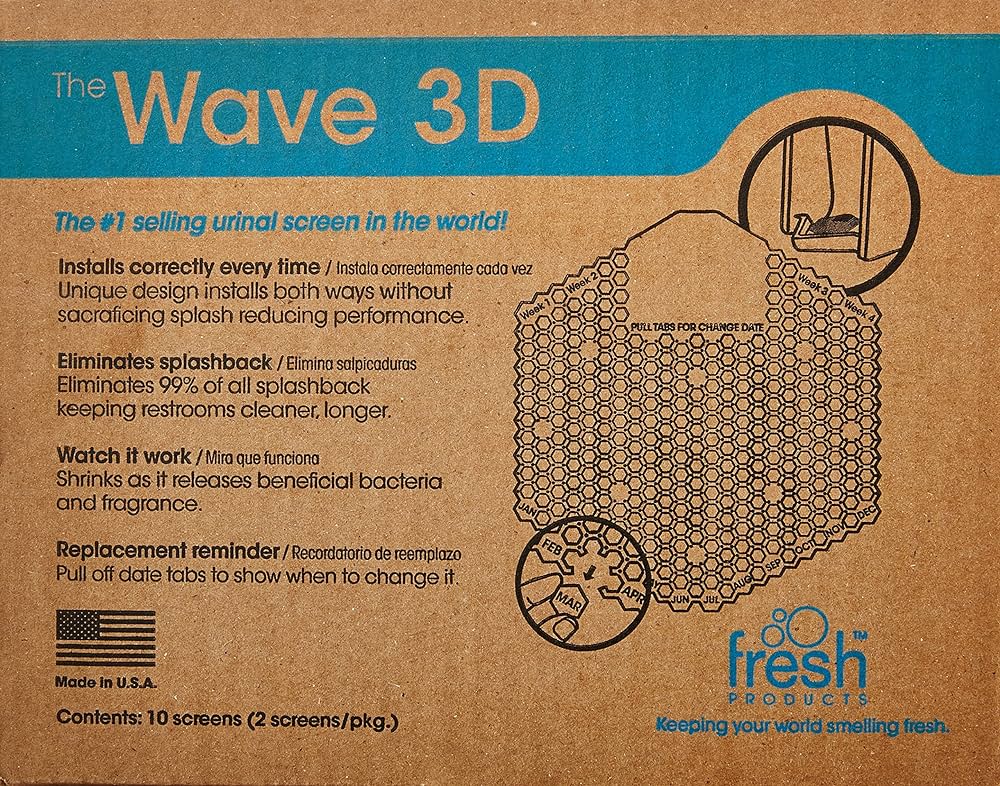 WAVE 3D HONEYSUCKLE URINAL SCREEN - URINAL SCREEN FRESH WAVE 3D