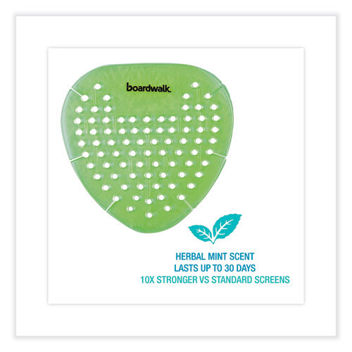 Urinal Screen Herbal Mint Frag - Boardwalk® Gem Urinal Screens, Herbal Mint Scent, Green, (12/Box)