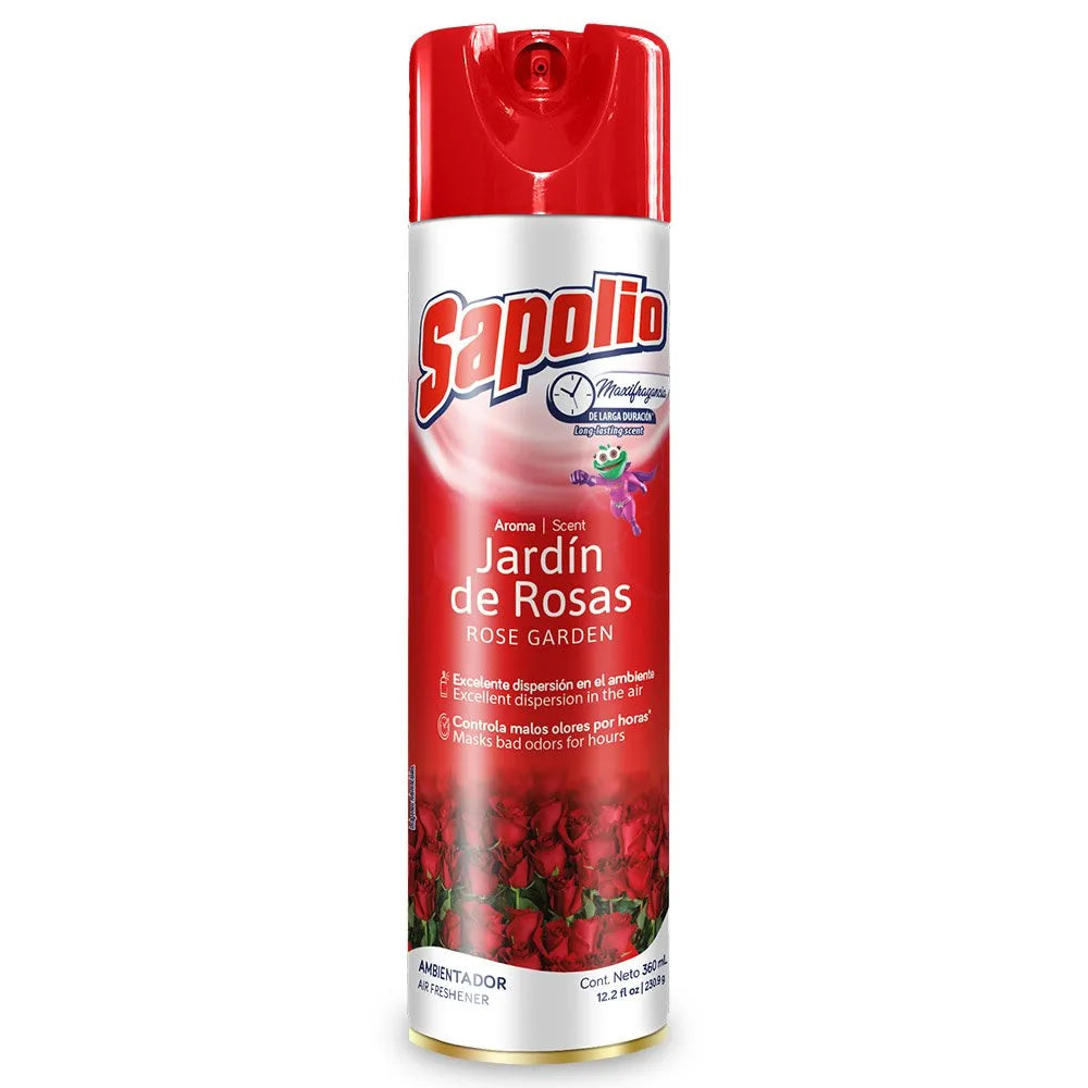 SAPOLIO JARDIN DE ROSAS 12 oz - Sapolio Jardin de Rosas/Rose Garden, Air Freshener Spray Scent, 12oz/360 mL