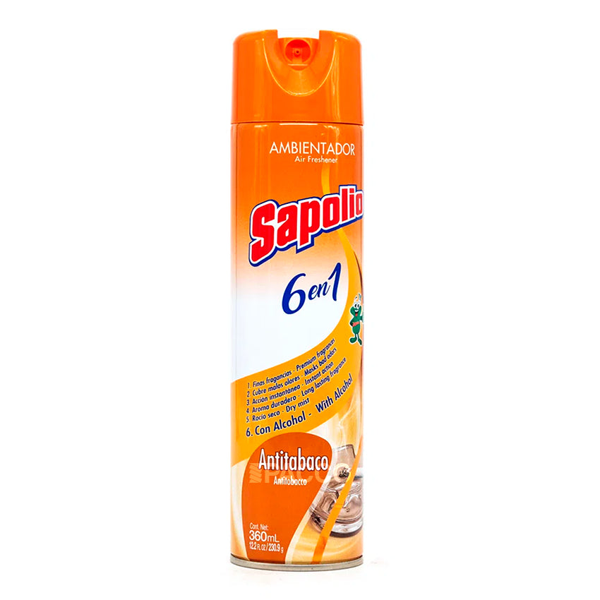 Sapolio Anti Tabaco - Sapolio 6 en 1 Air Freshener, Antitabaco Fragance, 12.2 Fl/Oz