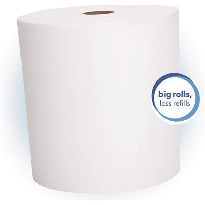 SCOTT ROLL TOWEL 8X1000 12/cs - Scott® High-Capacity Hard Roll Towel, 8 x 1000ft, White, (12 Rolls/Carton)