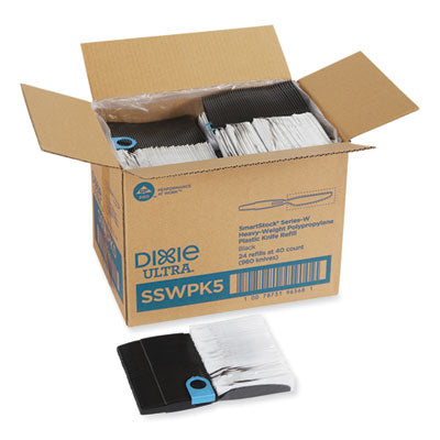 Wrapped Heavy-Weight Knife / DIXIE SmartStock Wrapped Heavy-Weight Cutlery Refill, Knife, Black, 960/Carton