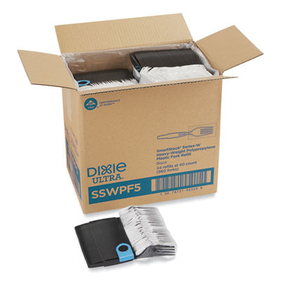 Wrapped Heavy-Weight Fork / DIXIE SmartStock Wrapped Heavy-Weight Cutlery Refill, Fork, Black, 960/Carton