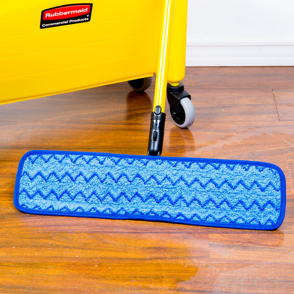 HYGEN™ 18" Blue Microfiber Q410 - Rubbermaid HYGEN FGQ41000BL00 18" Blue Microfiber Hook & Loop Wet Mop Pad