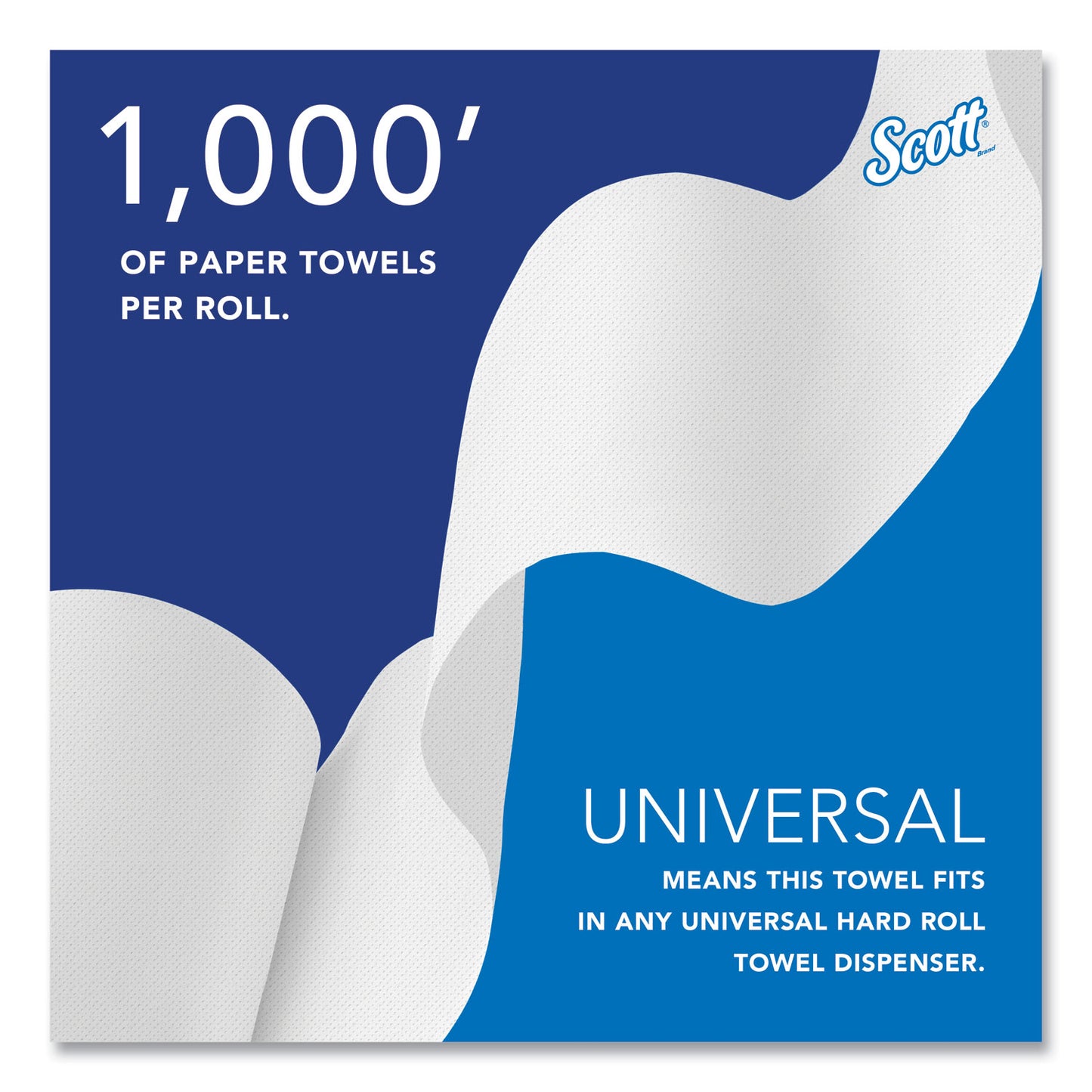 8 X 1000 SCOTT WHITE KCC01000 - Scott® Essential High Capacity Hard Roll Towels for Business, Absorbency Pockets, 1-Ply, 8" x 1,000 ft, 1.5" Core, White,12 Rolls/CT