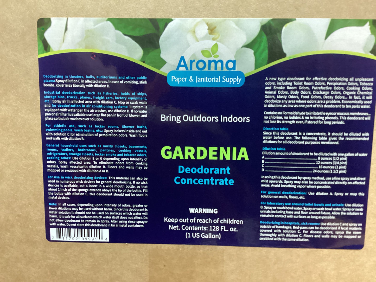 GARDENIA AROMA - AROMA Gardenia, Deodorant Concentrate (1 Gal.)