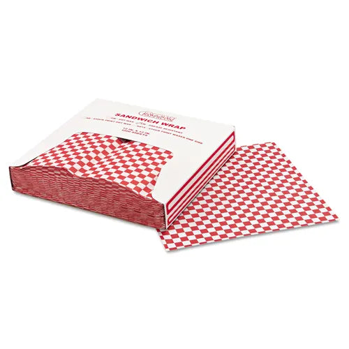 Grease-Resistant Paper Red & White 12x12