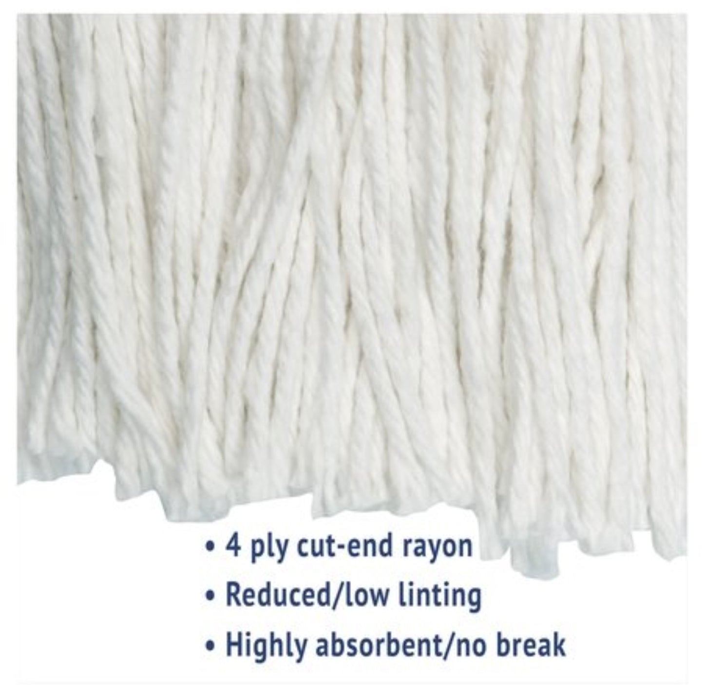 MOP CUT END EDGE RAYON 20 - Boardwalk Cut-End Wet Mop Head, Rayon, No. 20, White, BWK-2020RCT, (12/Pack)