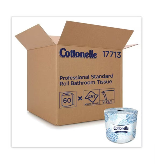 Cottonelle 2-Ply Bathroom Tissue, Septic Safe, White, 451 Sheets/Roll, 20 Rolls/Carton
