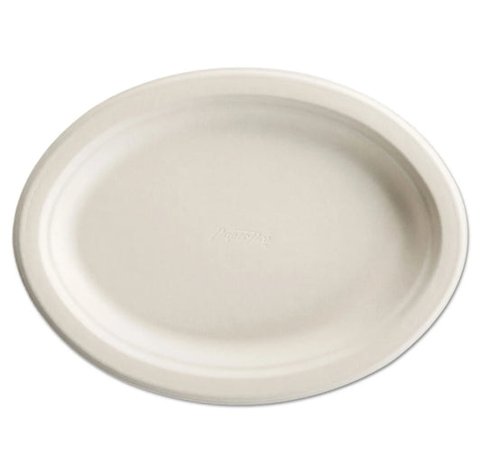 NATURAL 7.5x10 OVAL PLATTER - PaperPro Natural-Color, Food Platter 7-1/2" x 10", Molded Fiber, Platter, Oval, (500/CS)