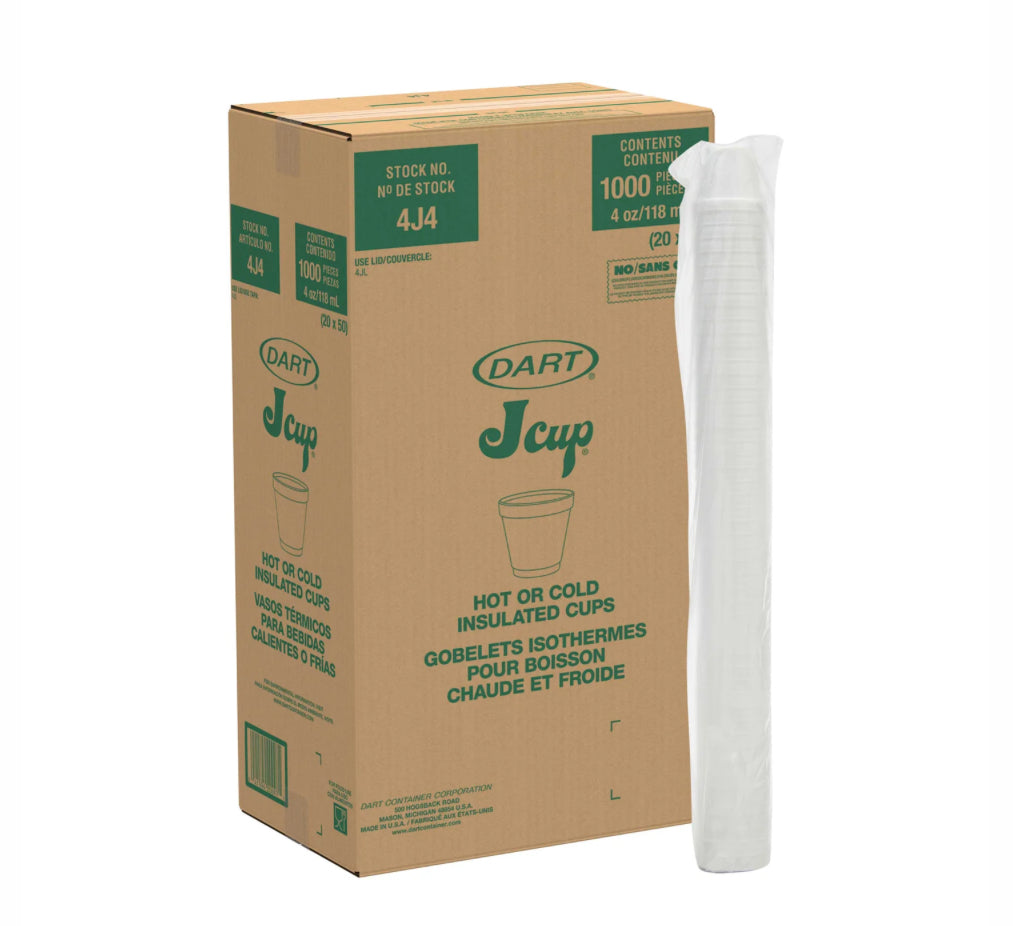 FOAM CUPS  4 OZ 1000/ BX - Dart® Foam Drink Cups, 4 oz, 50/Bag, 20 Bags/Carton