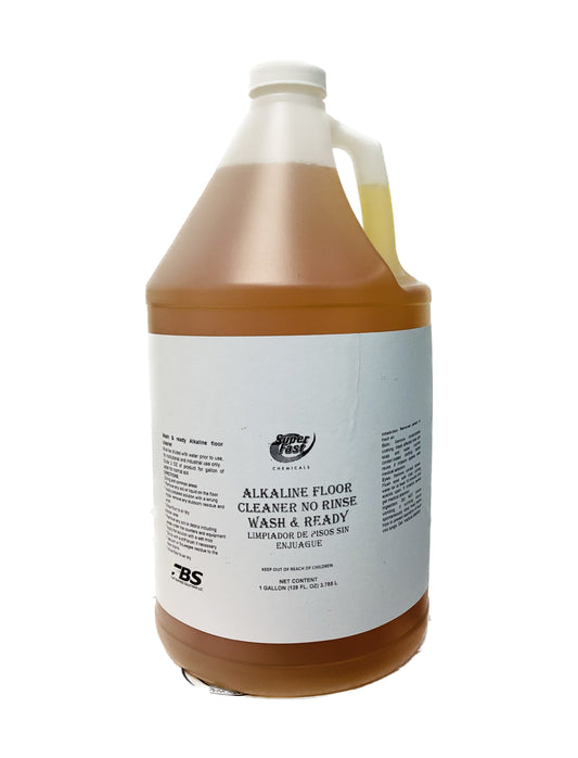 WASH & READY Floor Cleaner - SuperFast FBS Alkaline Floor Cleaner, No Rinse, Wash & Ready (1 Gal.)