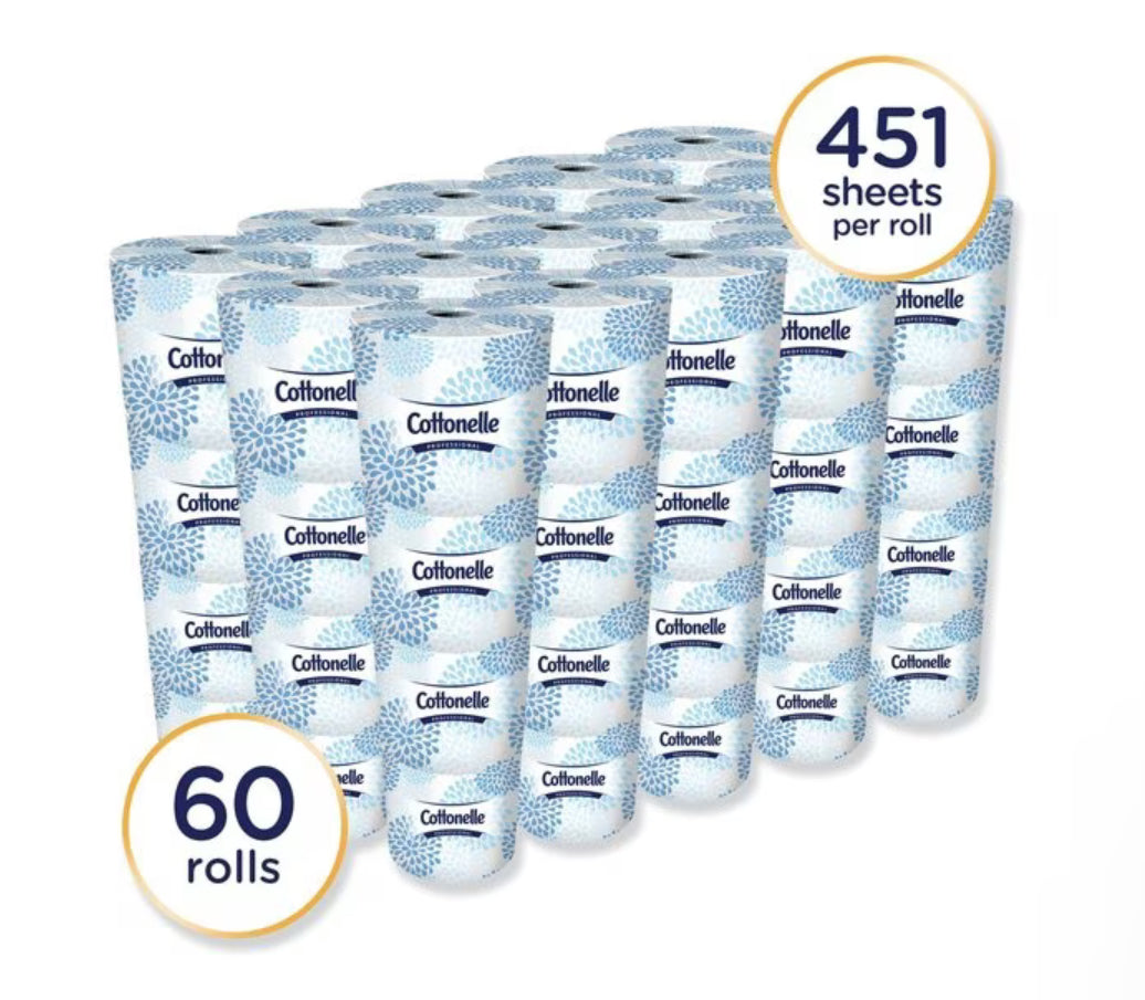 Cottonelle 2-Ply Bathroom Tissue, Septic Safe, White, 451 Sheets/Roll, 20 Rolls/Carton
