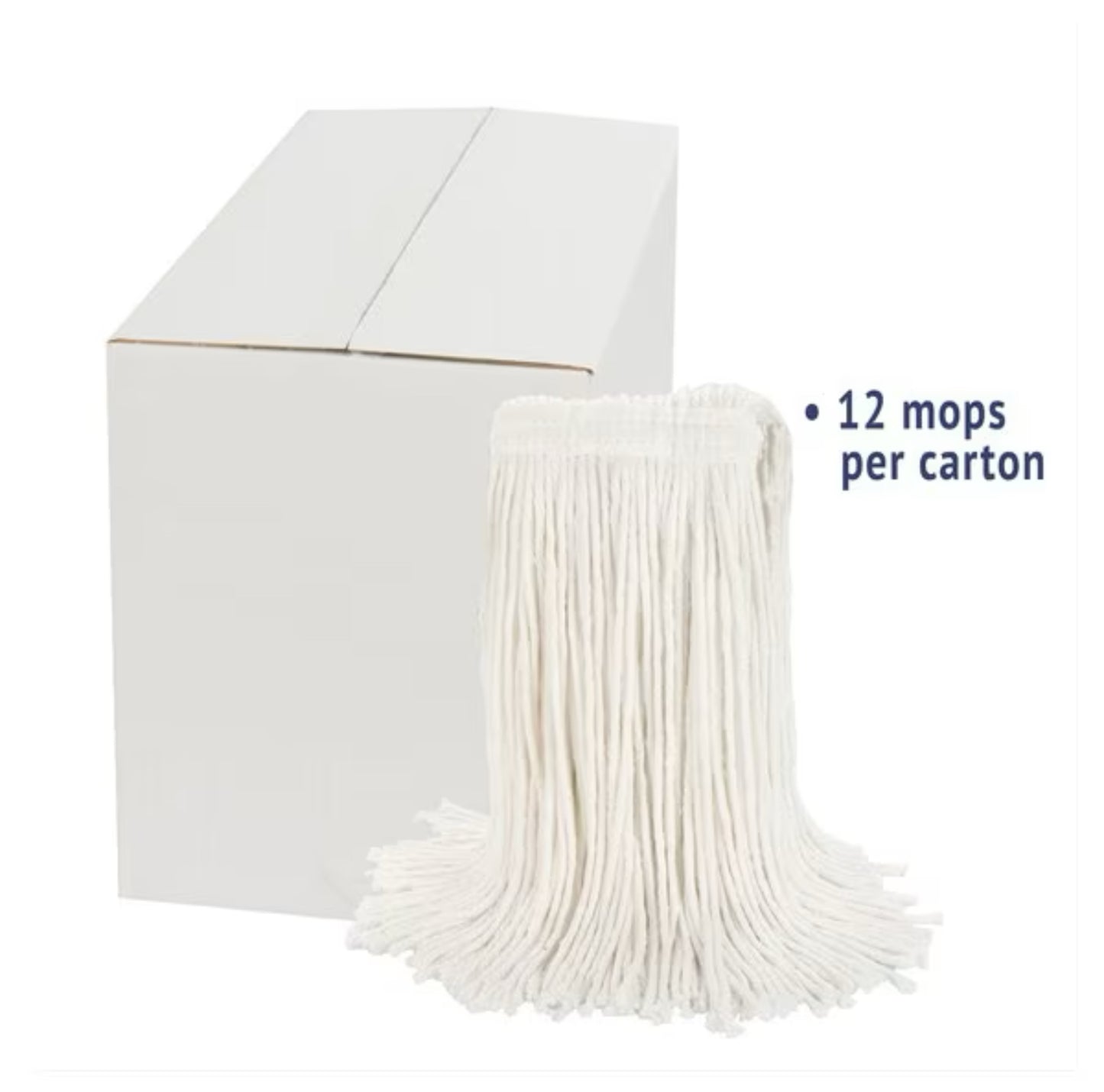 MOP CUT END EDGE RAYON 20 - Boardwalk Cut-End Wet Mop Head, Rayon, No. 20, White, BWK-2020RCT, (12/Pack)