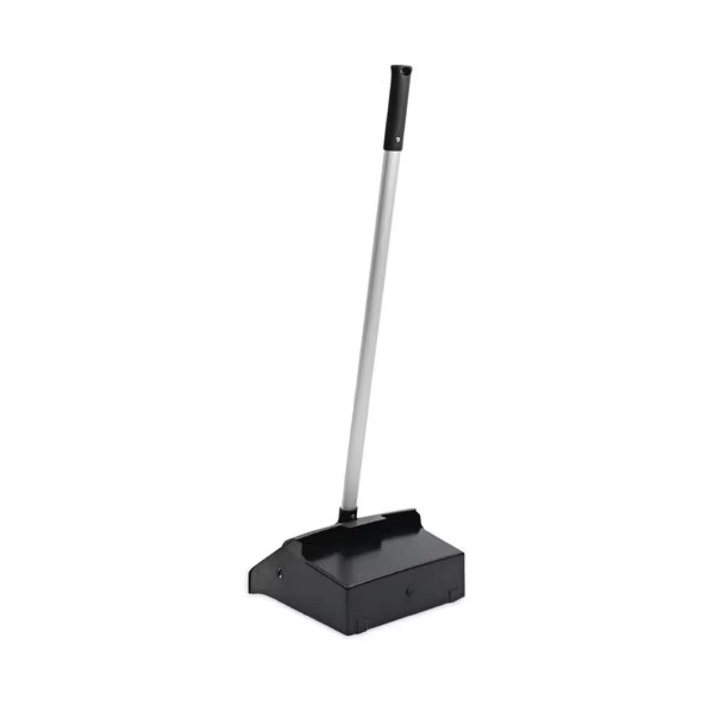 Lobby Dust Pan BLACK - Boardwalk Lobby Dust Pan, Plastic/Aluminum, 11.75" Wide, 34" Handle, Blk/Silver