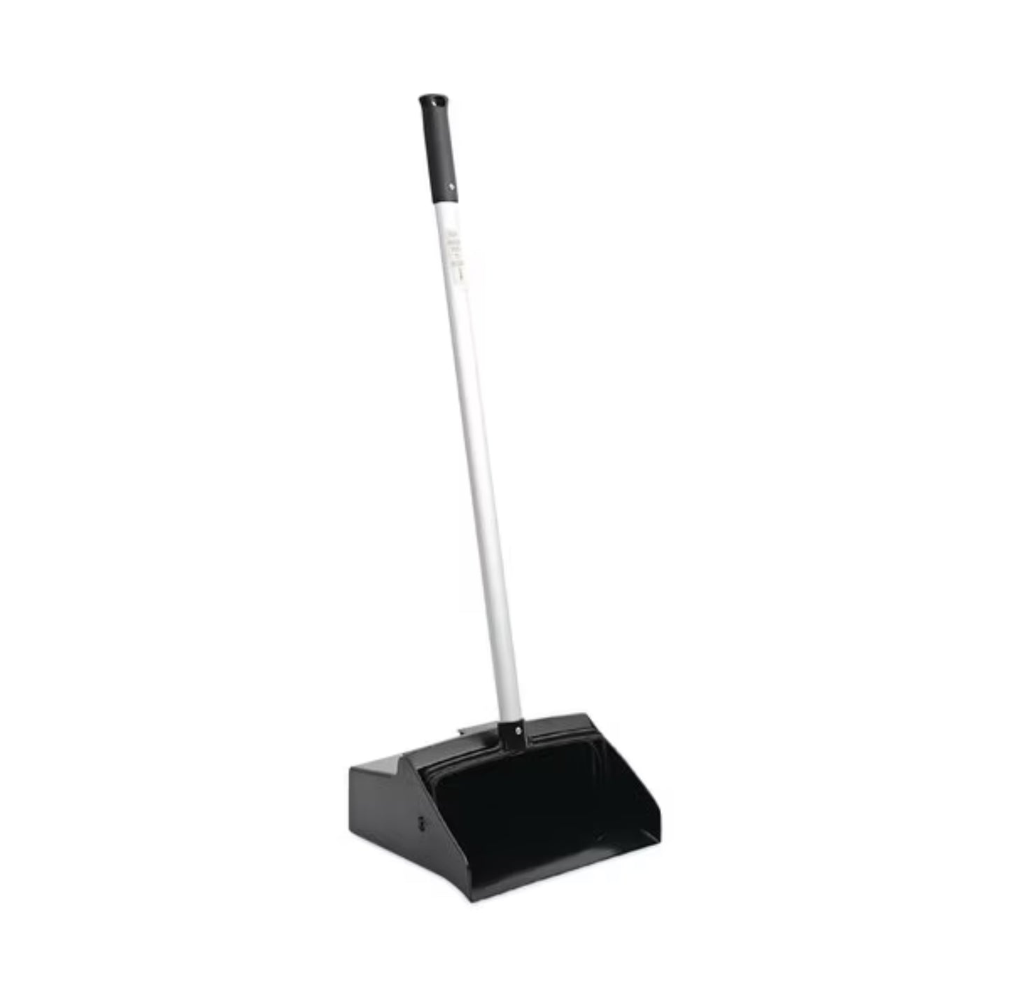 Lobby Dust Pan BLACK - Boardwalk Lobby Dust Pan, Plastic/Aluminum, 11.75" Wide, 34" Handle, Blk/Silver