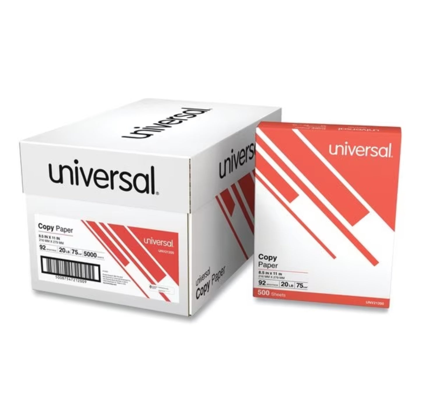 COPY PAPER 92 BRIGHT LETTER - UNIVERSAL Copy Paper, 92 Bright, 20 lb Bond Weight, 8.5 x 11, White, PK5000, 5000PK