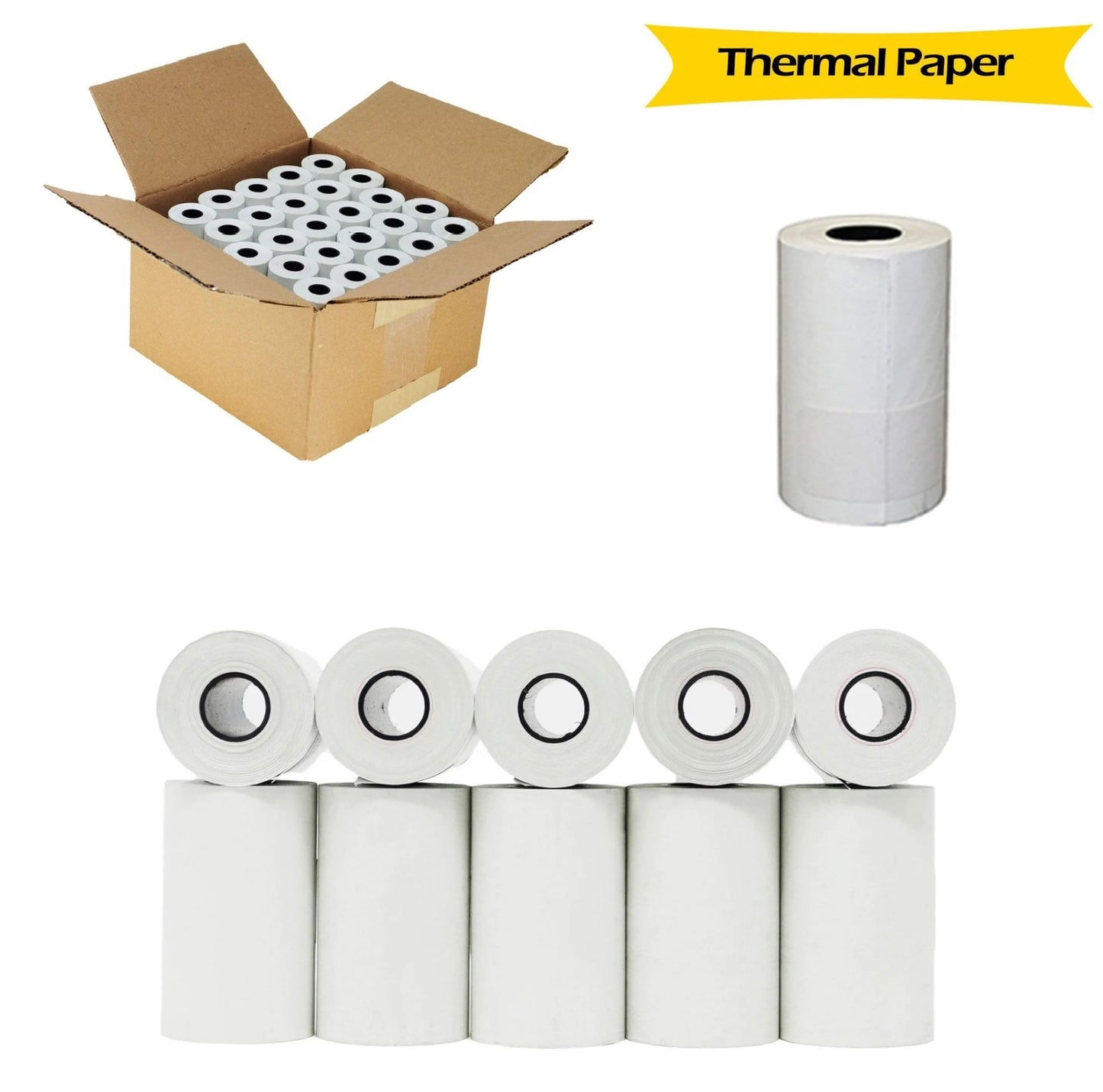 Premium Thermal Print Rolls (50/cs) - Thermal Printing Thermal Paper Rolls, 2.25" x 55 ft, White, 50/Carton (PREMIUM)