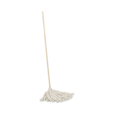 DECK MOP RAYON #16oz White Cotton Head, 48” Natural Wood Handle