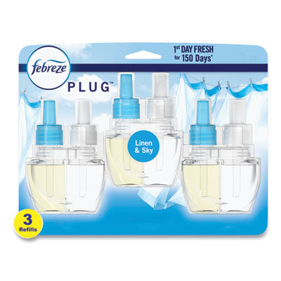 Febreze PLUG Air Freshener Refills, Linen and Sky, 2.63 oz, 3/Pack