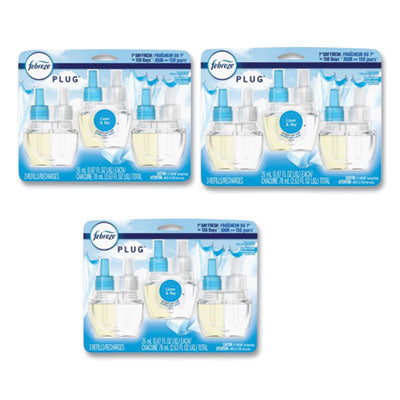 Febreze PLUG Air Freshener Refills, Linen and Sky, 2.63 oz, 3/Pack