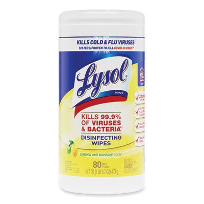 Lysol Disinfecting Wipes - 80Wipes/Canister (Lemon & Lime Blossom)