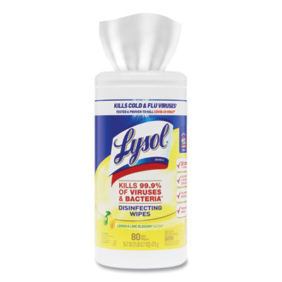 Lysol Disinfecting Wipes - 80Wipes/Canister (Lemon & Lime Blossom)