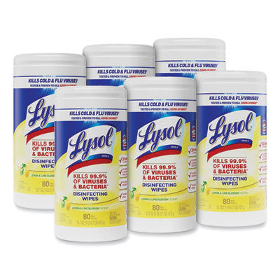 Lysol Disinfecting Wipes - 80Wipes/Canister (Lemon & Lime Blossom)