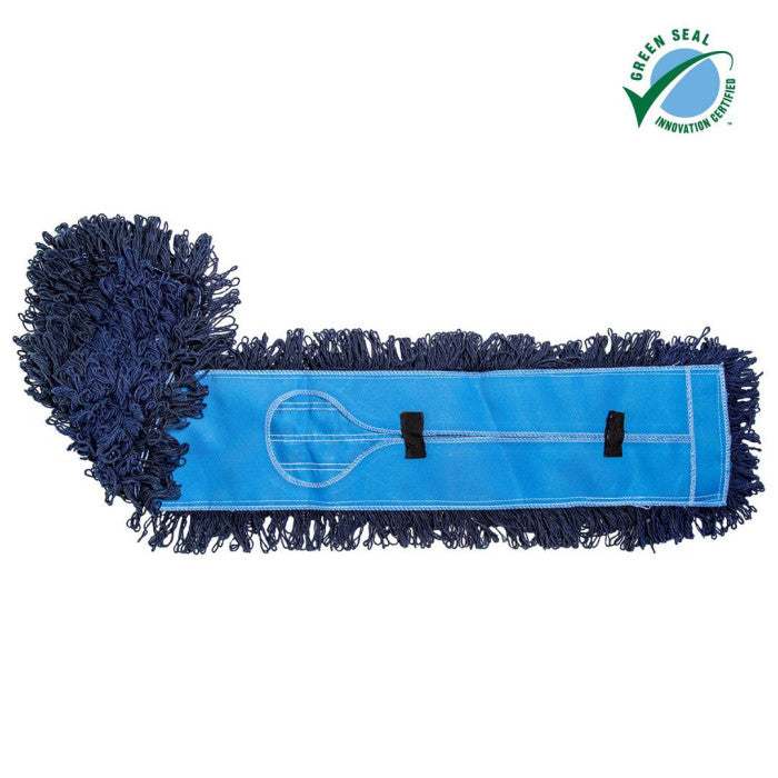 Dust Mop Premium 5x18” Blue / Tie-Less Launderable Colored Looped End