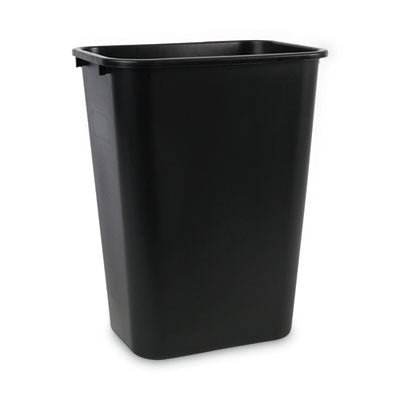 WASTEBASKET BLACK 41 QT - PLASTIC RECTANGULAR WASTEBASKET