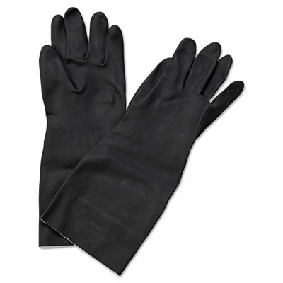 Flock-Lined Gloves L Pair - Long-Sleeved, 12", Large / Black
