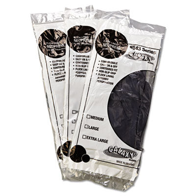 Flock-Lined Gloves L Pair - Long-Sleeved, 12", Large / Black