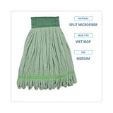 MOP HEAD GREEN MICROFIBER MD - Microfiber String Mop Looped End Wet Mop Head, Medium, Green