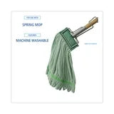 MOP HEAD GREEN MICROFIBER MD - Microfiber String Mop Looped End Wet Mop Head, Medium, Green