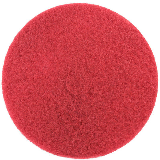17" Floor Pad Red Buff PB (5/Case) / PRO-BRANDS Red Buffing Floor Pad - 17"