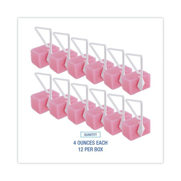 Toilet Bowl Para Deodorizer Block, Cherry Scent, 4 oz, Pink, (12/Box) - Boardwalk BWK-B04BX Toilet Bowl Blocks, Cherry, Solid, 4oz, (Pack of 12)