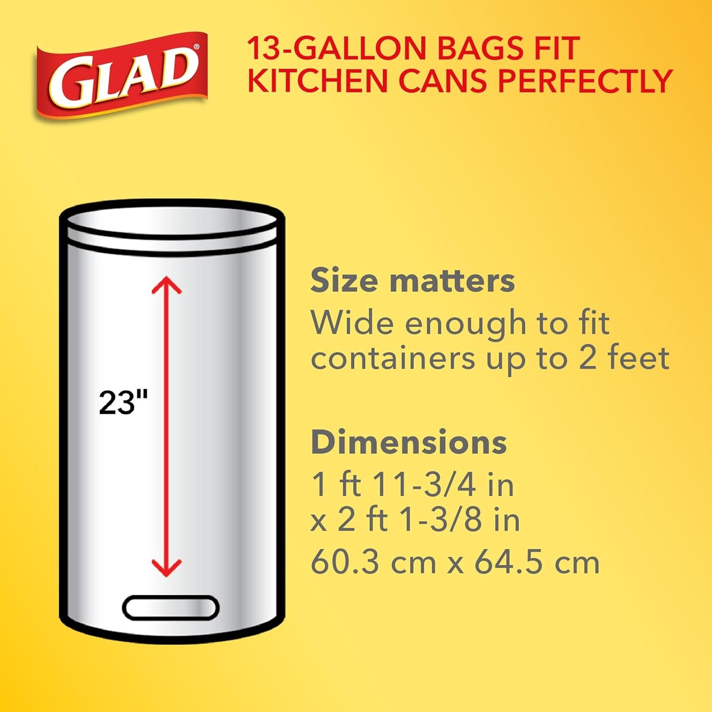 GLAD13 GAL WHITE (150/CS) - Glad ForceFlex, Tall Kitchen Drawstring Trash Bags, 13 Gal