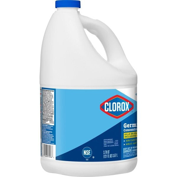 Disinfectant, Bleach, 121oz 3/CT - CLOROX Germicidal Bleach, 121 oz. Unscented, (3 PACK CASE)