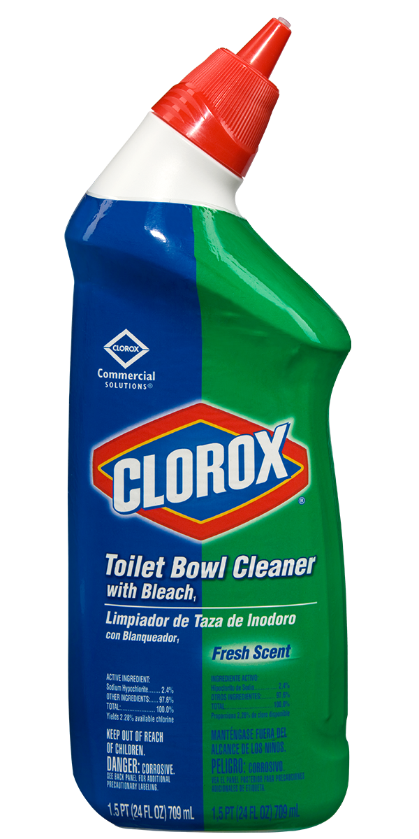 CLOROX BOWL CLEANER W/BLEACH 24oz  - Clorox 00031CT Toilet Bowl Cleaner with Bleach, Fresh Scent, 24oz Bottle (Case of 12)