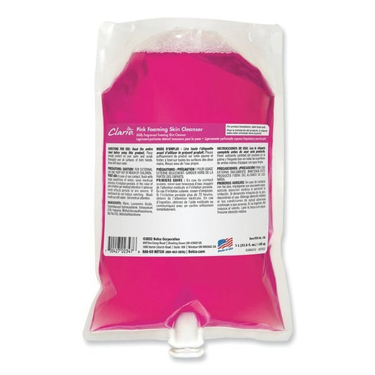 BETCO HAND SOAP FOAM PINK (6/Case) - BETCO Clario Pink Foaming Skin Cleanser, Fresh, Refill Bag, 6PK/Case