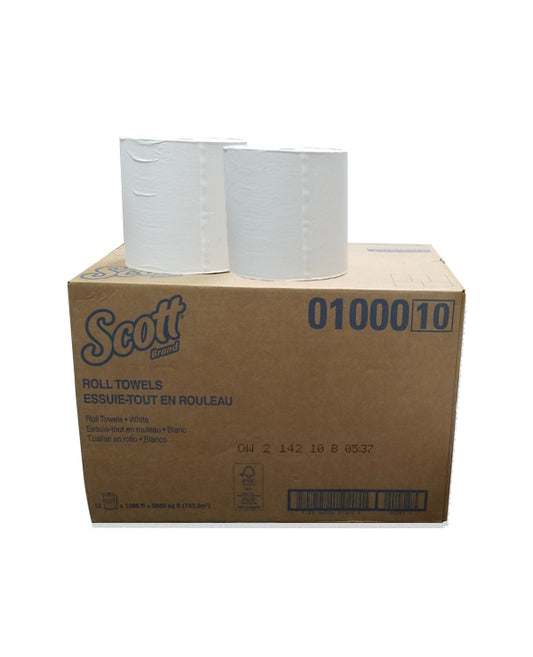 SCOTT ROLL TOWEL 8X1000 12/cs - Scott® High-Capacity Hard Roll Towel, 8 x 1000ft, White, (12 Rolls/Carton)