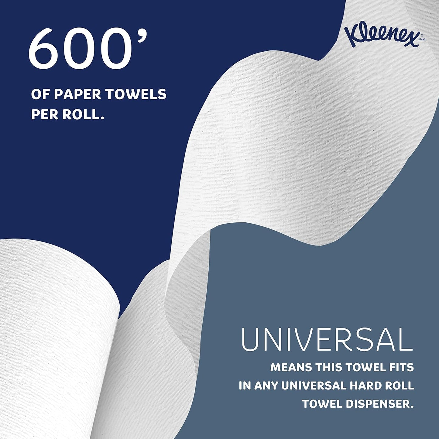 Kleenex Hard Roll Paper 8x600 50606, Kleenex Hard Roll Paper Towels (Case of 6)